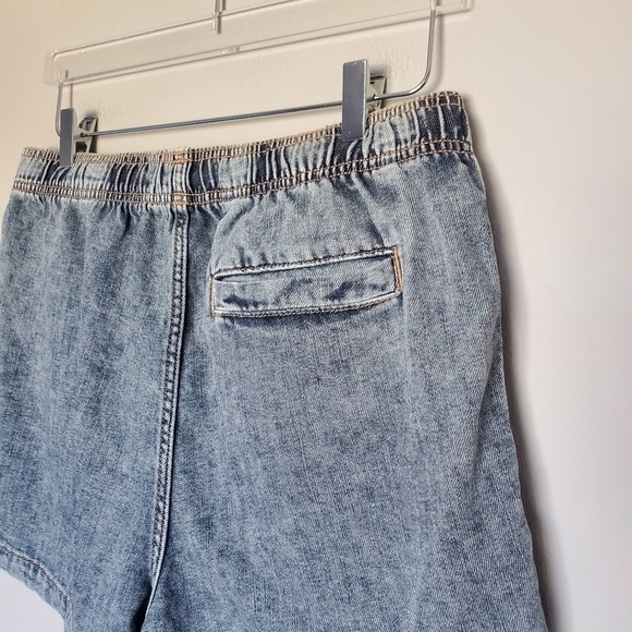 ZARA Elastic Waist Pull-On High Rise Waist Women's Mineral Wash Shorts Size M - Picture 5 of 7